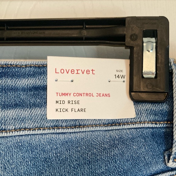 Lovervet by Vervet Blue Jeans Tummy Control Kick Flare Size 14W NWT - Picture 8 of 10